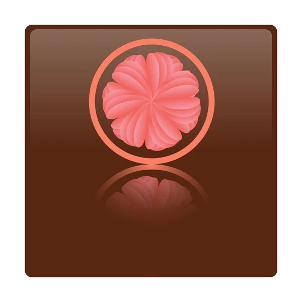 Pink flower emblem in pink ring — Stock Photo, Image