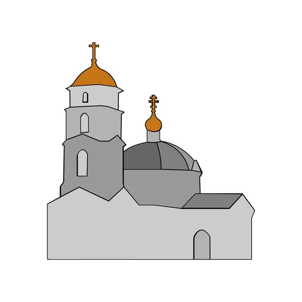 Imagem de uma igreja ortodoxa no estilo do minimalismo — Vetor de Stock