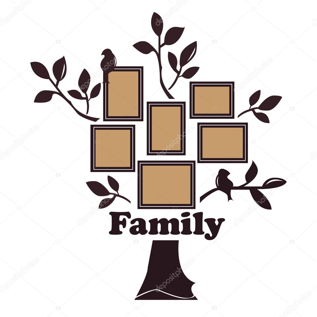 Family tree with birds