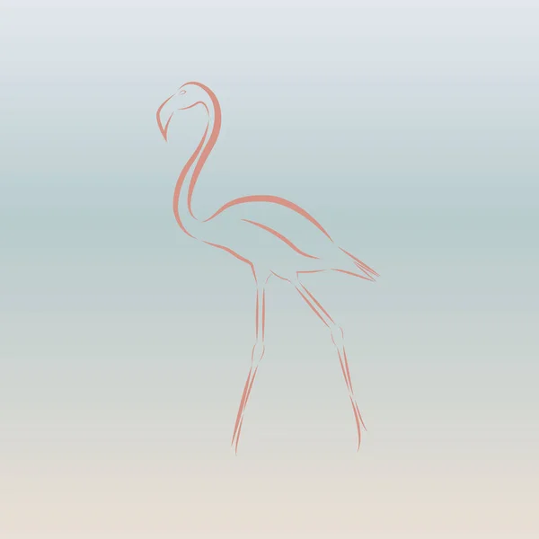 粉红色的火烈鸟在渐变背景上的充分的成长 — 图库矢量图片