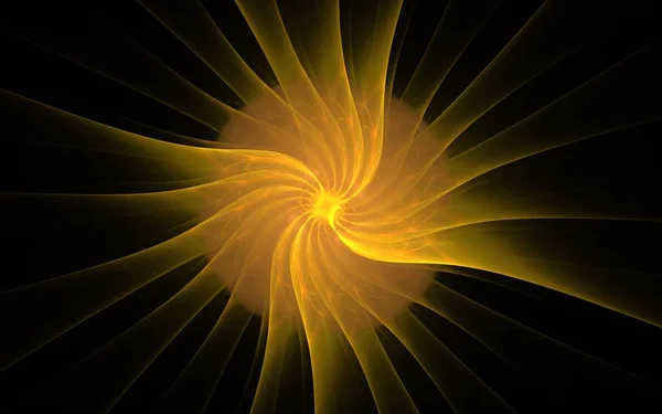 Ljust gul spiral stjärna på en mörk bakgrund — Stockfoto