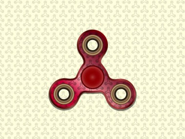 Kırmızı oyuncak anti-stres spinner spinners bir model arka plan üzerinde