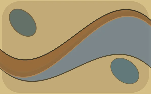 Vektör çizim arka plan koyu gri ovallerin ve kahve rengi bir arka plan üzerinde dalgalı çizgiler