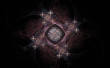 Renkli fraktal projeler için fon olarak hizmet etmek için dijital olarak oluşturulan görüntü ile ilgili fantezi, yaratıcılık, hayal gücü, sanat ve web tasarım