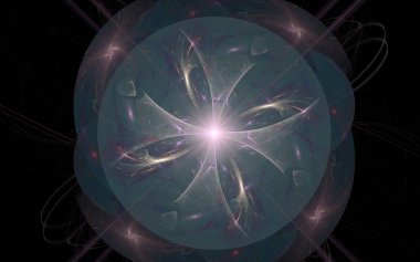 arka plan görüntü daire mavi parlak Merkezi ve desen siyah bir arka plan etrafında çizgiler ile dört yaprakları ile