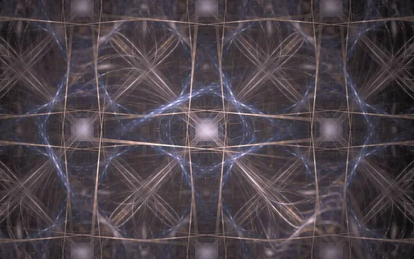 Фон зображення абстрактний коричневий візерунок з перетинаючих ліній і квадратів на розмитому фоні — стокове фото