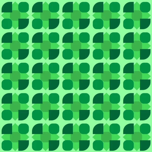 Fondo verde abstracto para el diseño gráfico a partir de formas geométricas de varias formas y tonos verdes sobre un fondo verde claro — Vector de stock