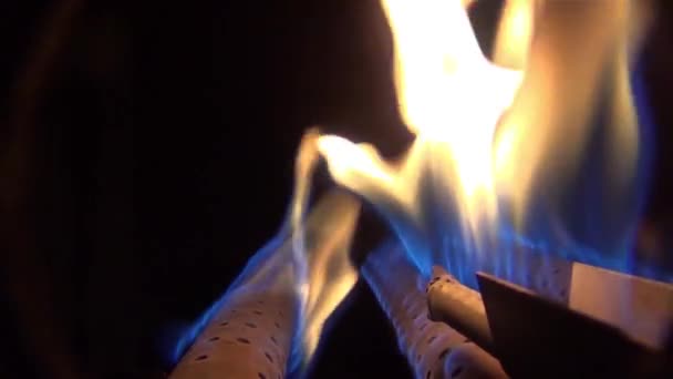 Chama Ardente Queimador Gás Caldeira — Vídeo de Stock