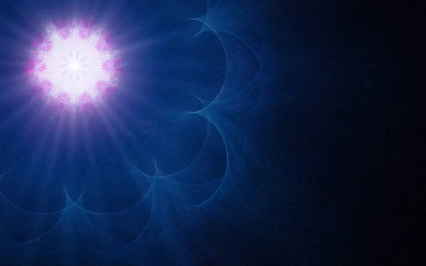 Ilustración abstracta de una estrella fantástica con muchos rayos sobre un fondo negro — Foto de Stock