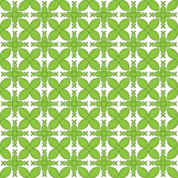 Vector Ilustración Fondo Imagen Geométrica Sin Costuras Dibujo Flores Verdes — Vector de stock