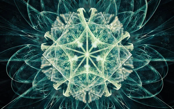 Fantasztikus Absztrakt Szimmetrikus Virág Szirmok Álló Különböző Geometriai Formák Különböző — Stock Fotó