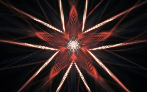 Abstract Illustration Fantastic Star Many Rays Black Background — Stock Photo, Image