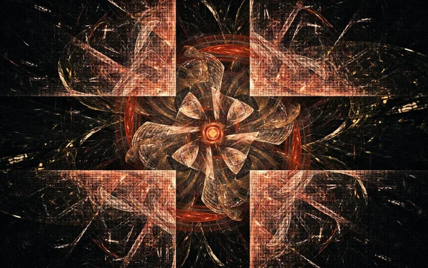Fantastický Abstraktní Symetrický Květ Okvětními Lístky Skládající Různých Geometrických Tvarů — Stock fotografie