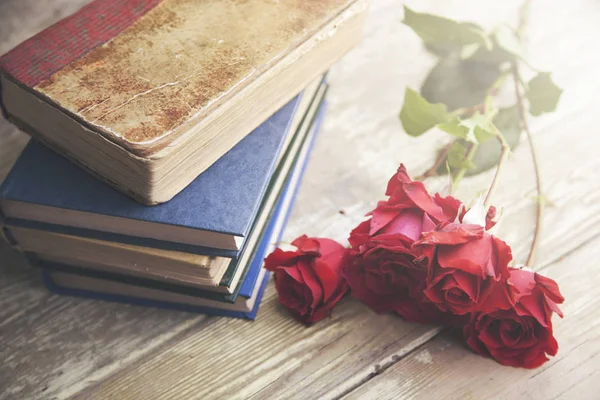 Rosas no livro — Fotografia de Stock
