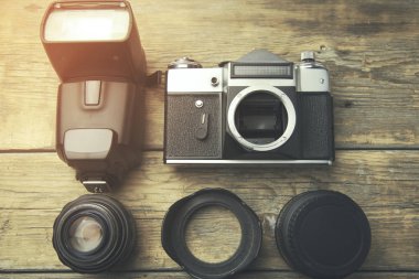 camera and lenses clipart