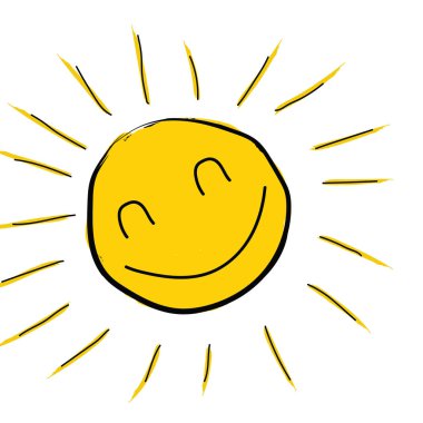 Parlak beyaz üzerinde güneş