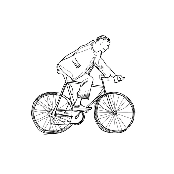 Sylwetka człowieka ride rower — Zdjęcie stockowe