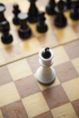 Satranç taşları tahtada