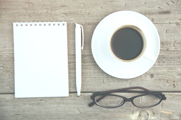 Notatnik i kawy — Zdjęcie stockowe