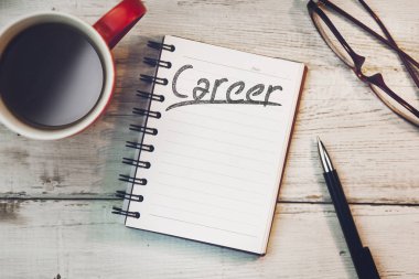 Kariyer metin üstünde defter