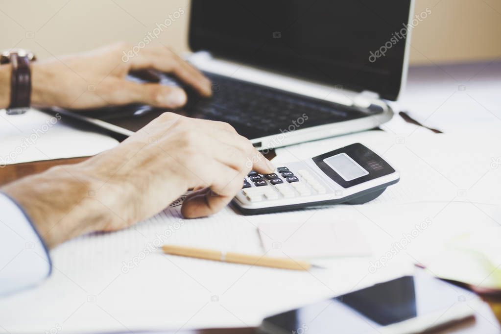 Businessman Accounting in office