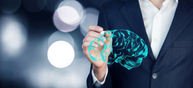  İşadamı çizim beyin 