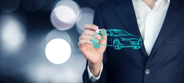 Araba işadamı çizim simgesi