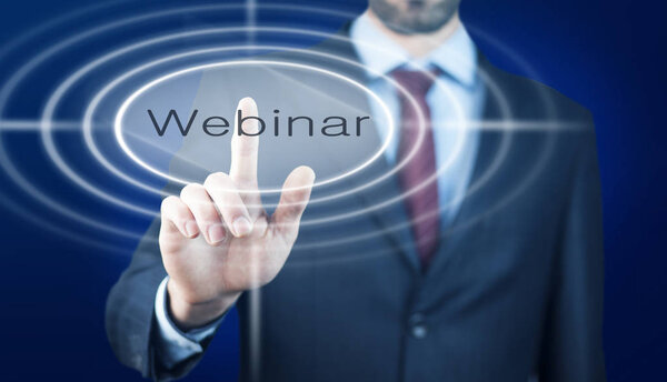 Бизнесмен прикасался к кнопке веб-концепта
.