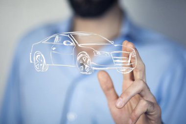 Araba simgesi adamım, yakın çekim