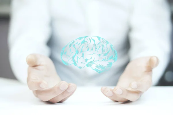 Az ember kezei agy — Stock Fotó