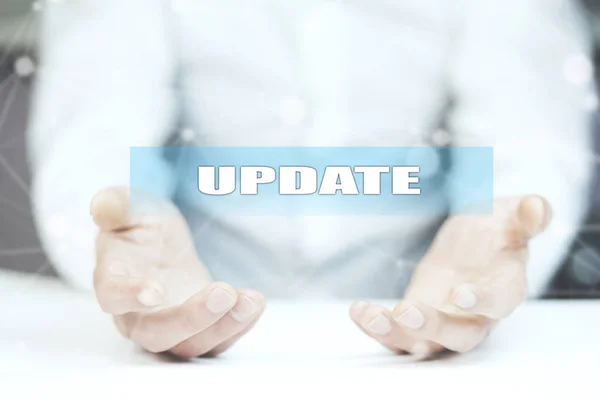 Hands with   update sign — Stock Photo, Image