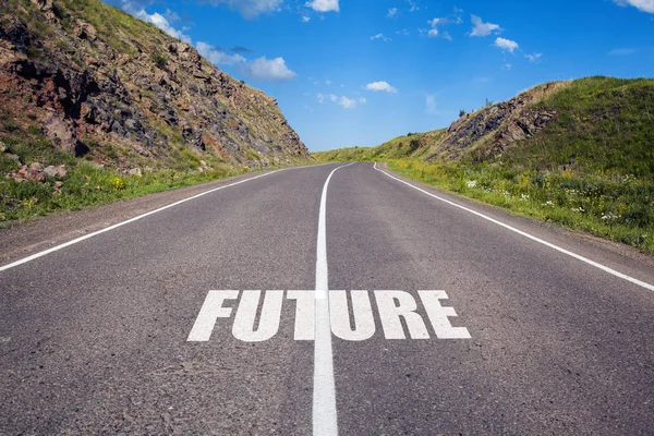 Future text on road — Stock Photo, Image