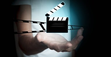 man hand movie clapper slapstick