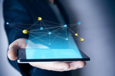 ekranda ağı olan akıllı telefon