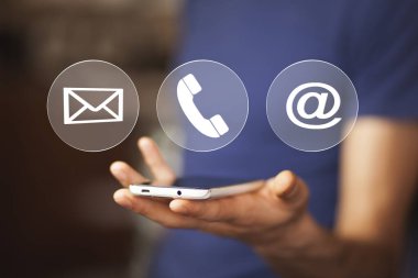 Simgeli iş adamı cep telefonu