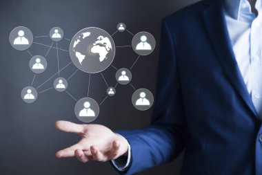 Ekranda erkek el dünyası simgesi