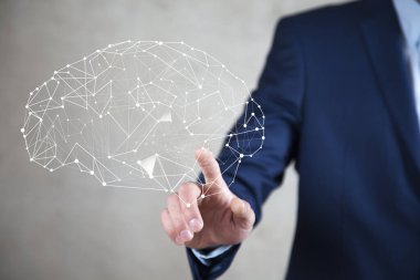 Ekranda beyne dokunan insan parmağı