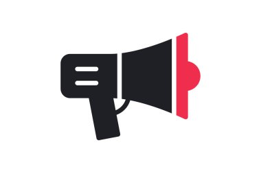 Megafon Simgesi Vektör İllüstrasyon Logo Şablonu