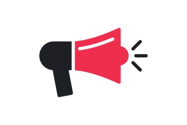 Megafon Simgesi Vektör İllüstrasyon Logo Şablonu