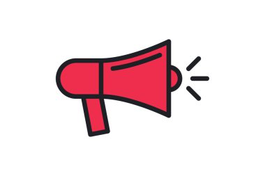 Megafon Simgesi Vektör İllüstrasyon Logo Şablonu