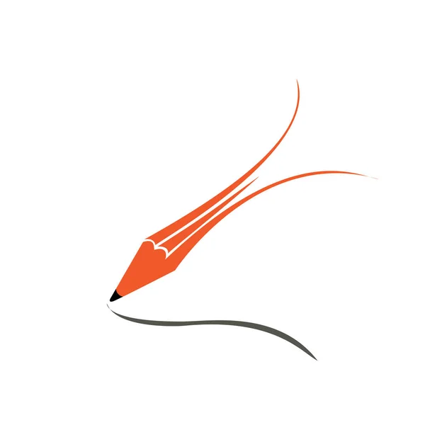 Potlood ontwerp logo maakt een lijn — Stockvector