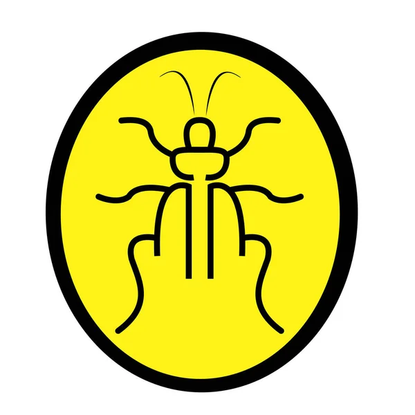 Modèle de logo d'insecte cercle jaune — Image vectorielle