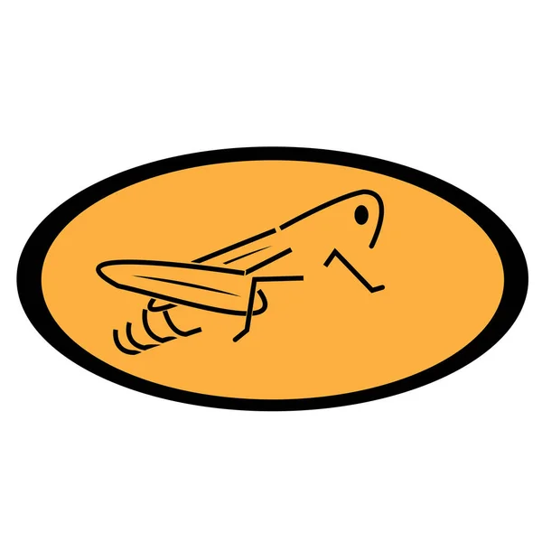 Kriket böceği logo vektör simgesi — Stok Vektör