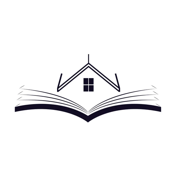 kitap ve ev vektör logosu