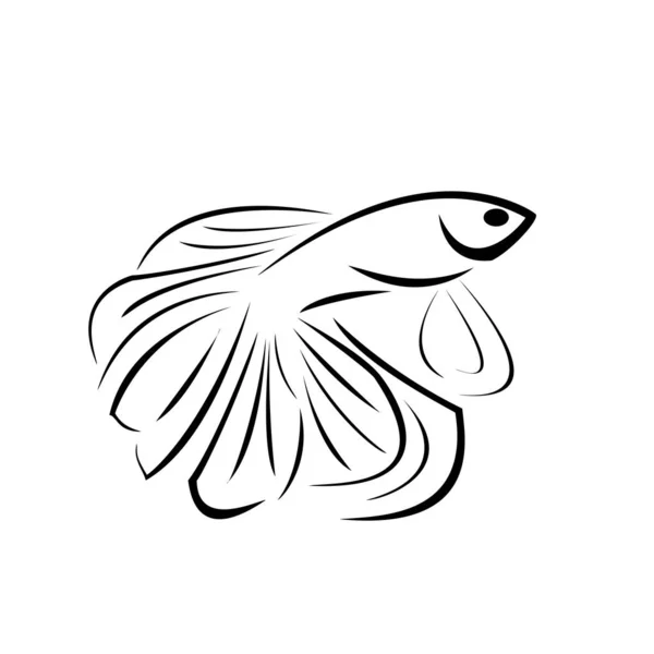 Small ornamental fish logo vector — Stock Vector