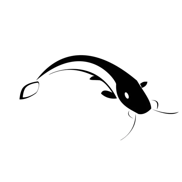 Peixe-gato de água doce vetor logotipo criativo — Vetor de Stock