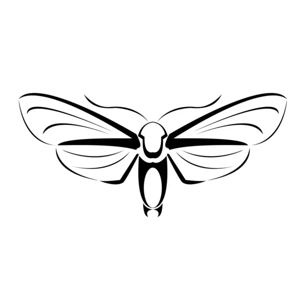 Böcek logosu siyah illüstrasyon vektörü — Stok Vektör