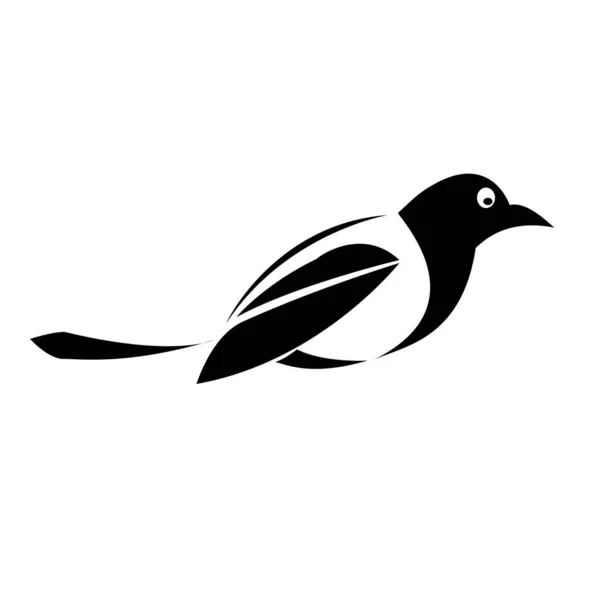 Logo ptáka krásný černý tvar — Stockový vektor