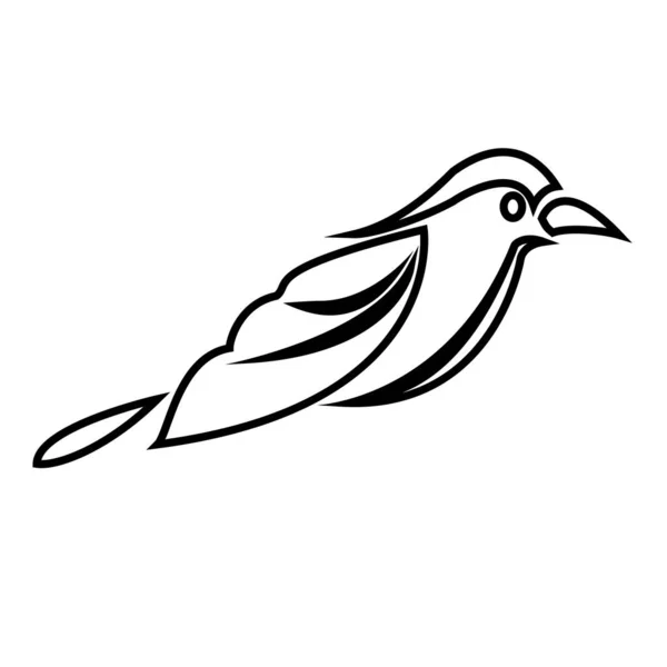 Kuş logosu. Güzel siyah şekil.