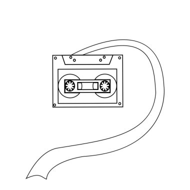 kaset kurdele logo vektör tasarımı simgesi